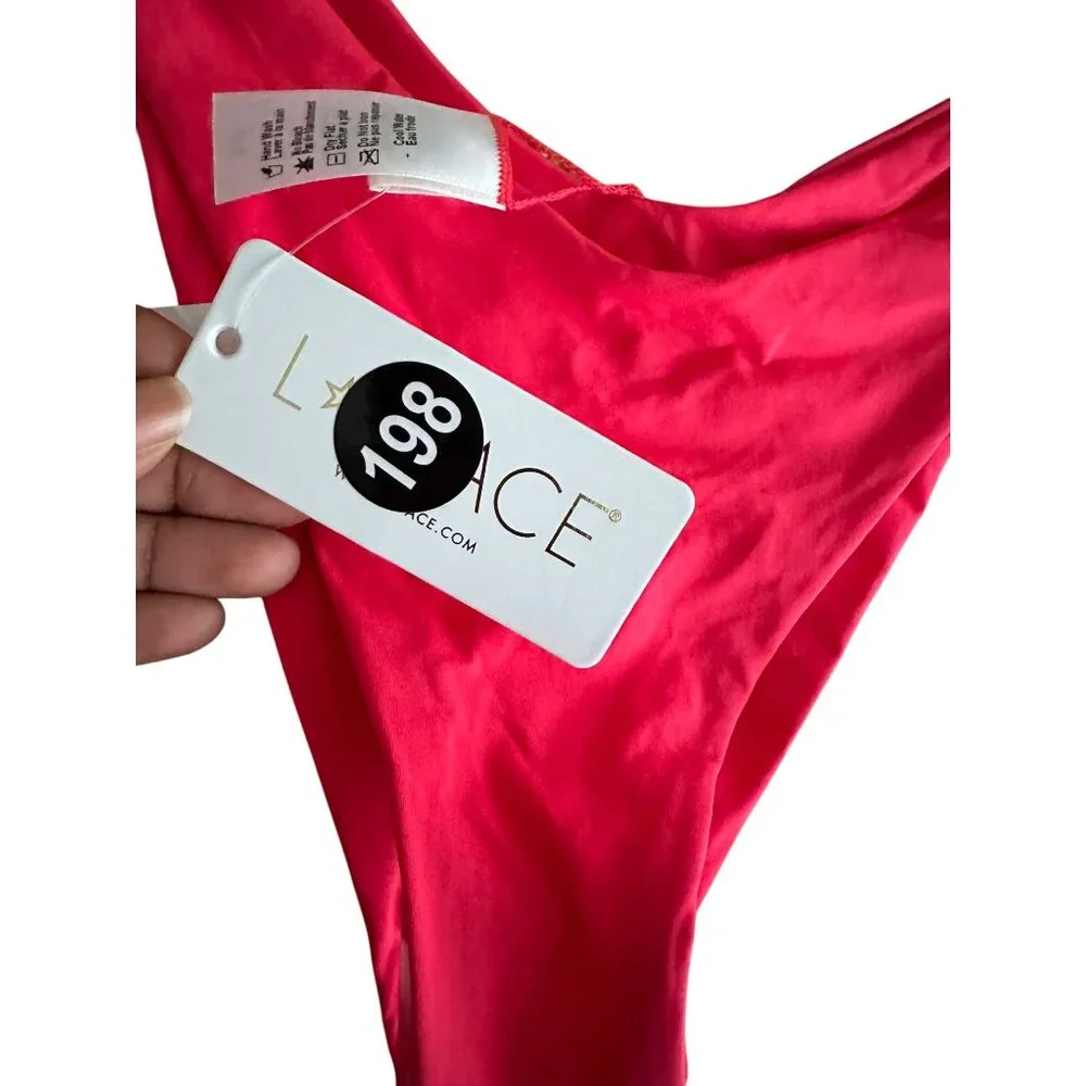 LSpace Womens High-Cut Bikini Bottoms Vibrant Pink Swimsuit Swimwear NWT Beach